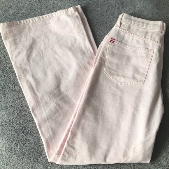 UO BDG Soft Pink Wide Leg High Waisted Puddle Jeans - Picture 7 of 11
